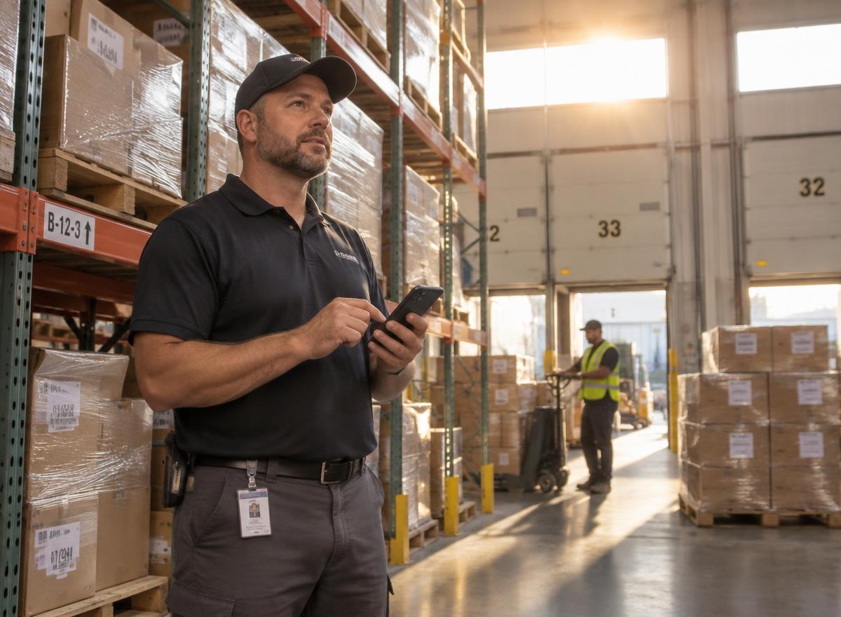 A shift supervisor talking through his opening checklist at the pick face